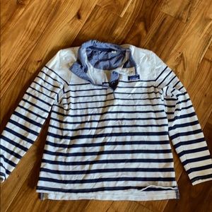 Women’s collared 1/4 button up llbean shirt